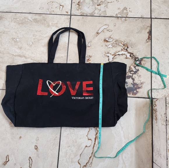 Victoria's Secret Love Large Tote Black and Red - Picture 2 of 3